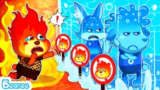 Fire Baby and Water Baby, Let's Play Together! | Friendship of Elemental | Bearee Cartoon for Kids