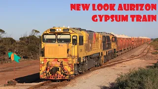 Twin 2300's lead Aurizon's new look Gypsum Train - Eyre Peninsula, SA