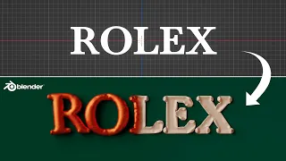 Inflated 3D Text Rolex blender tutorial | Blender 3d tutorial
