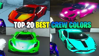 Top 20 BEST Crew Colors In GTA 5 Online! (Bright Colors,Clean Colors & More!)