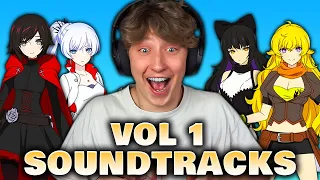 First Time Reacting to ALL RWBY Volume 1 SOUNDTRACKS!