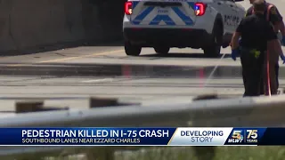 Police: Pedestrian dies after being struck by vehicle along I-75