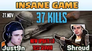 INSANE GAME - Shroud and Just9n 37 kills DUO FPP [TEST SERVER] - PUBG HIGHLIGHTS TOP 1 #17