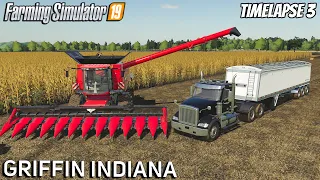 Harvesting the Biggest field on the map | Griffin Indiana | Timelapse #3 |Farming Simulator 19