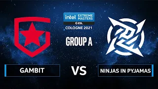 CS:GO - Gambit Esports vs. Ninjas in Pyjamas [Ancient] Map 1 - IEM Cologne 2021 - Group A