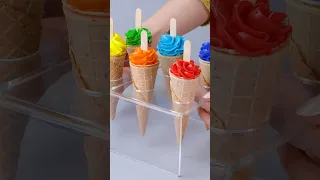 Perfect Rainbow Ice Cream Cone For You #Shorts