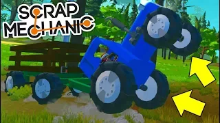 НЕУПРАВЛЯЕМЫЙ ТРАКТОР НЕСЁТСЯ НА ДЕРЕВНЮ !!! ТОЛЬКО НЕ ЭТО !!! - Scrap Mechanic