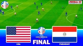 USA vs Paraguay - Copa America 2024 Final | Full Match All Goals | eFootball PES Gameplay