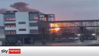 RAW VIDEO: Missile hits Ukrainian airbase as invasion leaves '40 dead'