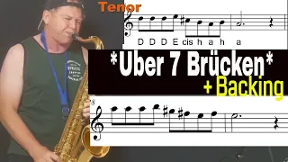 *Über sieben Brücken* Saxophon Solo Backingtrack/Play along Noten sheet music Sax Coach Saxman