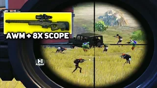 AWM + 8x Scope VS 3 SQUADS!!! | 32 KILLS | PUBG Mobile