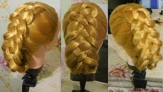 Косичка из 5 прядей  Самый простой способ научиться  Pigtail of 5 strands  The easiest way to learn