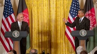 President Obama meets with the President of Afghanistan