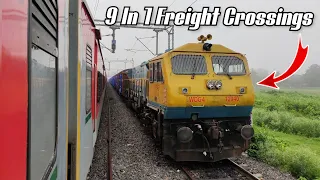 Top 9 High Speed Freight Crossings | 130/110 KMPH! Crossings | ALCO+EMD+E-Loco | Train Lovers Jyoti