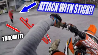 Stupid, Angry People Vs Riders 2020 - Man Attacks Dirt Biker