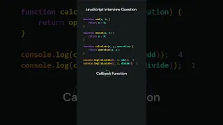 JavaScript Interview Question - Callback Functions - Higher Order Functions #JavaScript