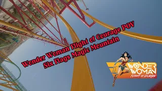 Wonder Woman Flight of Courage POV (Official) - Six Flags Magic Mountain