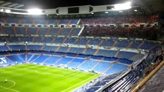 Real Madrid - Bayern München 240414, Bayern fans singing at an empty Bernabéu.