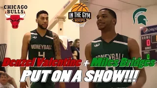 Chicago Bulls' Denzel Valentine and MSU's Miles Bridges PUT ON A SHOW at #MoneyballProAm!!!