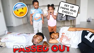 PASSING OUT IN FRONT OF OUR KIDS TO SEE THEIR REACTION! *Cute Reaction*