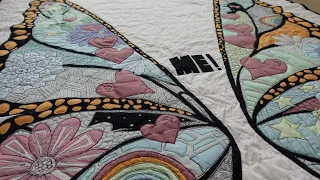 sewing a Taylor Swift quilt - Recreating the ME! mural! (raw edge appliqué + free motion quilting)