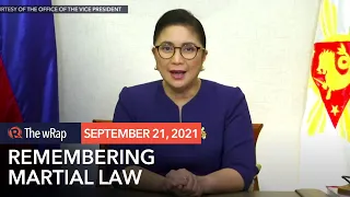 Robredo on Martial Law anniversary: Silence lets money, power dictate history