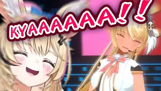 Polka's Insane Fangirl Screams Make Flare Laugh Uncontrollably During Her 3D Live【ENG Sub/Hololive】