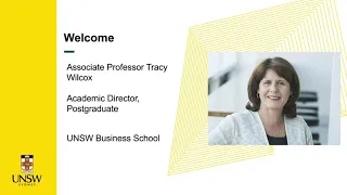 UNSW Business School Postgraduate Welcome | Term 2 2021