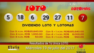 Resultado loto y loto mas del miercoles 19 de julio del 2017