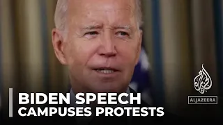 Biden speaks out on Palestinian solidarity protests at University Campuses