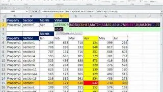 Excel Magic Trick 781: Three Way Lookup: INDEX and MATCH and Concatenated Ranges & Cells