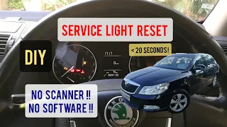 How to reset service light | Skoda Laura/Octavia mk2 | No scanner/coder needed | DIY | JRS Cars