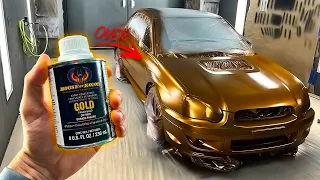 GOLD Candy Over Burnt Copper Alloy  (Like Painting w/ Honey)