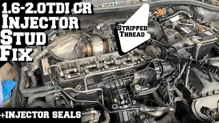 VW 1.6 - 2.0tdi CR injector bolt repair fix DTE TV