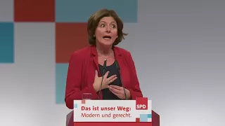 Malu Dreyer  Vorstellungsrede als stellvertretende Parteivorsitzende auf Parteitag der SPD in Berlin