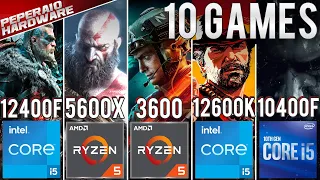 Comparativo - I5 12400F vs R5 5600x, I5 12600K, R5 3600, I5 10400F, I5 11400F (10 Games 1080p/1440p)