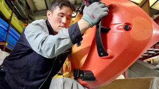 How to Make Hard Kayak Out of Fine Plastic Powder. Awesome Korean Kayak Master
