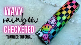 Wavy Rainbow Checkered Tumbler Tutorial