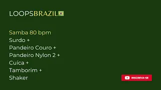 Samba 80 bpm - Surdo + Pandeiro Couro + Pandeiro Nylon 2 + Cuíca + Tamborim + Shaker