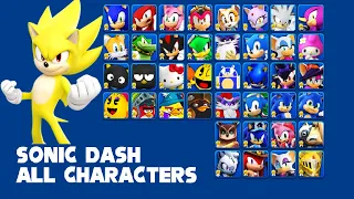 Sonic Dash - All Characters Unlocked and Fully Upgraded - Super Movie Sonic - Run Gameplay #1