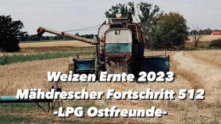Weizen Ernte 2023 / Mähdrescher Fortschritt 512 / DDR Technik / Landwirtschaft #ernte#ddr#mv