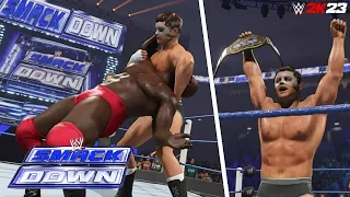 Cody Rhodes vs Ezekiel Jackson (Cody wins the ic title) SmackDown 12/08/11 | WWE 2K23 SIMULATION
