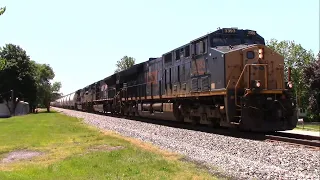 CSX M642 w/ CSX 3393, PRLX 7298 (Ex-NS), PRLX 7238 (Ex-NS), and CSX 5243 Northbound in Brookston, IN