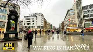 Walking in Hannover, Germany | 4K UHD | Walking Tour | Rainy Day | First Time in Hannover