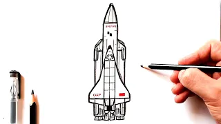 How to draw a Rocket for Cosmonautics Day | Rocket Energy Buran