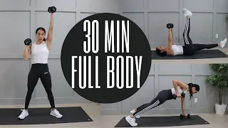 30 MIN Full Body Workout// Dumbbells| Angelique Clark