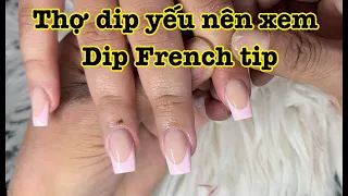 Dip French tip nét |  Nail art designs 2023 | nail tutorial