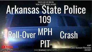 High Speed Chase - Arkansas State Police Pursuit Ends With 109 MPH PIT Maneuver And Roll-Over Crash