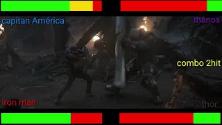 Captain América, thor and ironman vs thanos (with healthbars )