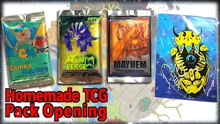 Homemade TCG Community Pack Opening (Combo Masters, Runiverse TCG, Mayhem TCG, OHZLVart)